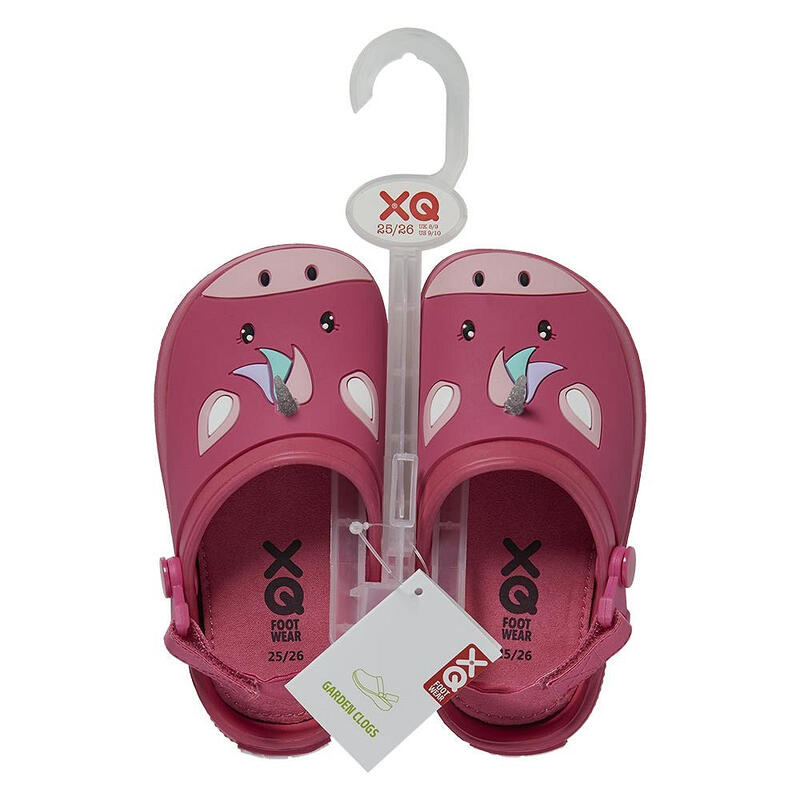XQ | Sabots de jardin enfant | Licorne | Rose | Taille 27/28 | Chaussures de