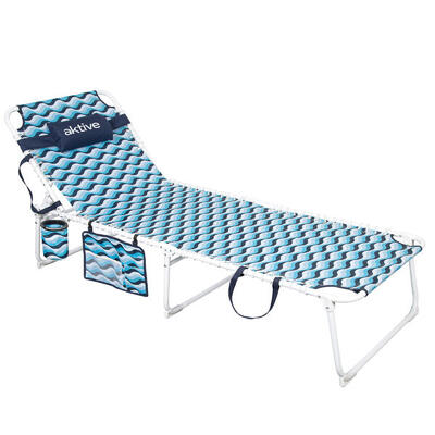 Aktive Lettino da spiaggia multiposizione 200x70x88 cm blu