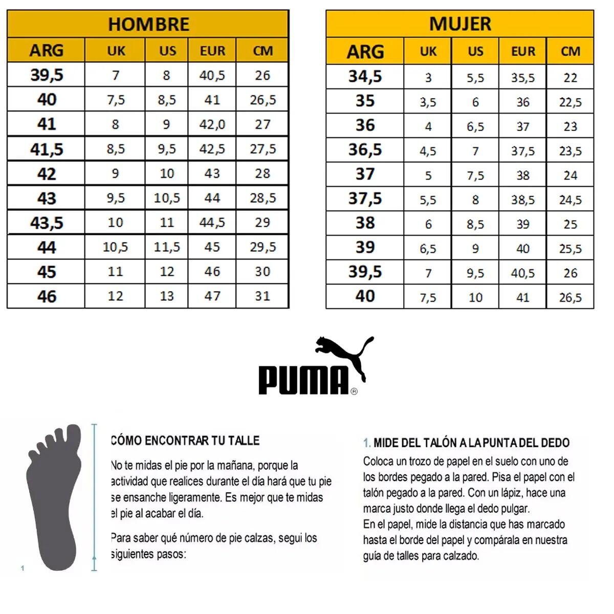 Tabla De Tallas Puma Calzado Guia Tallas Puma Cm Shop