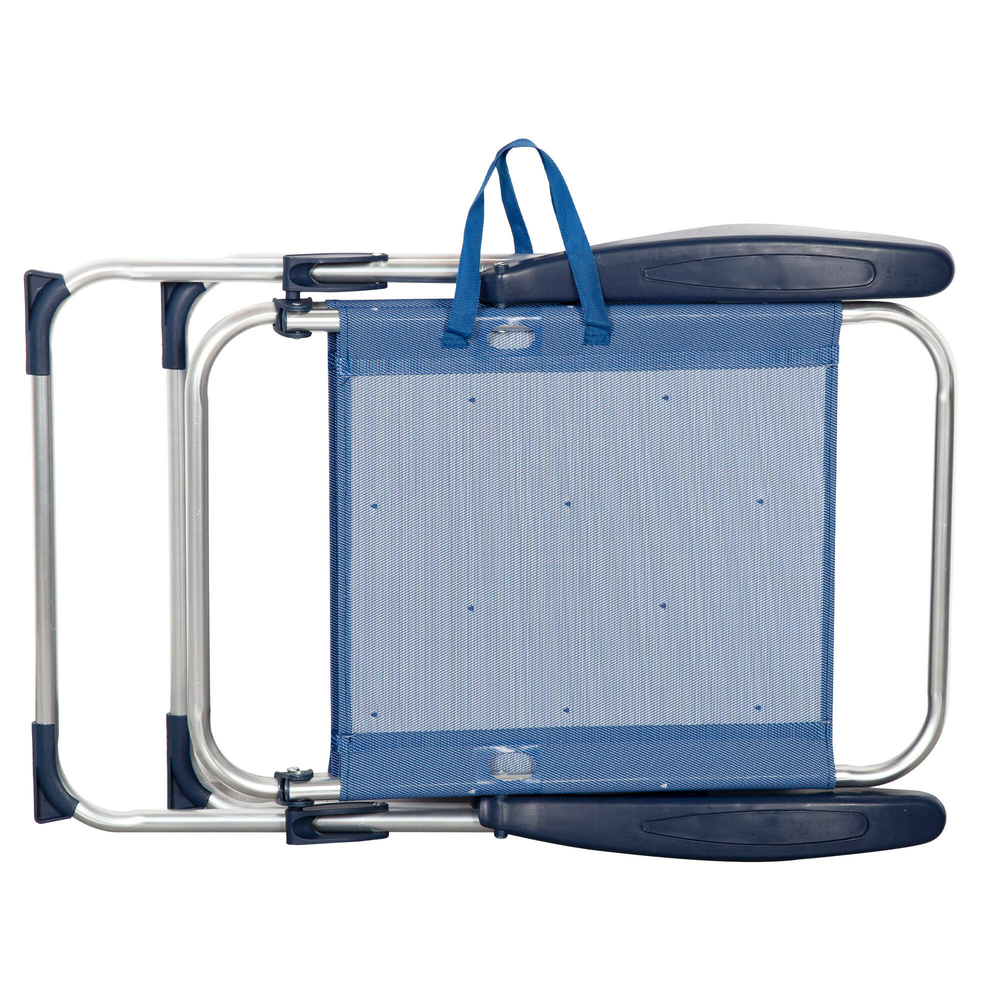 Aktive Sedia da spiaggia pieghevole 48x60x100 cm 4 posizioni blu 7/7