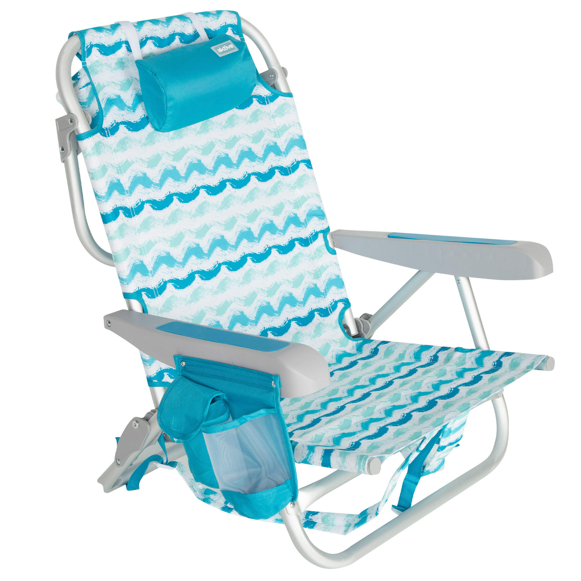 AKTIVE Aktive Silla playa plegable reclinable 5 posiciones, aluminio y acero