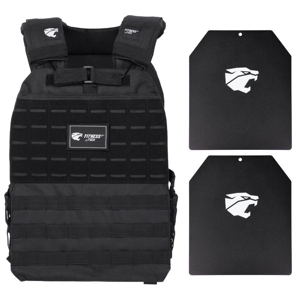 Gilet Lesté Musculation avec Plaques 8kg Fitness Tech Noir 2/8