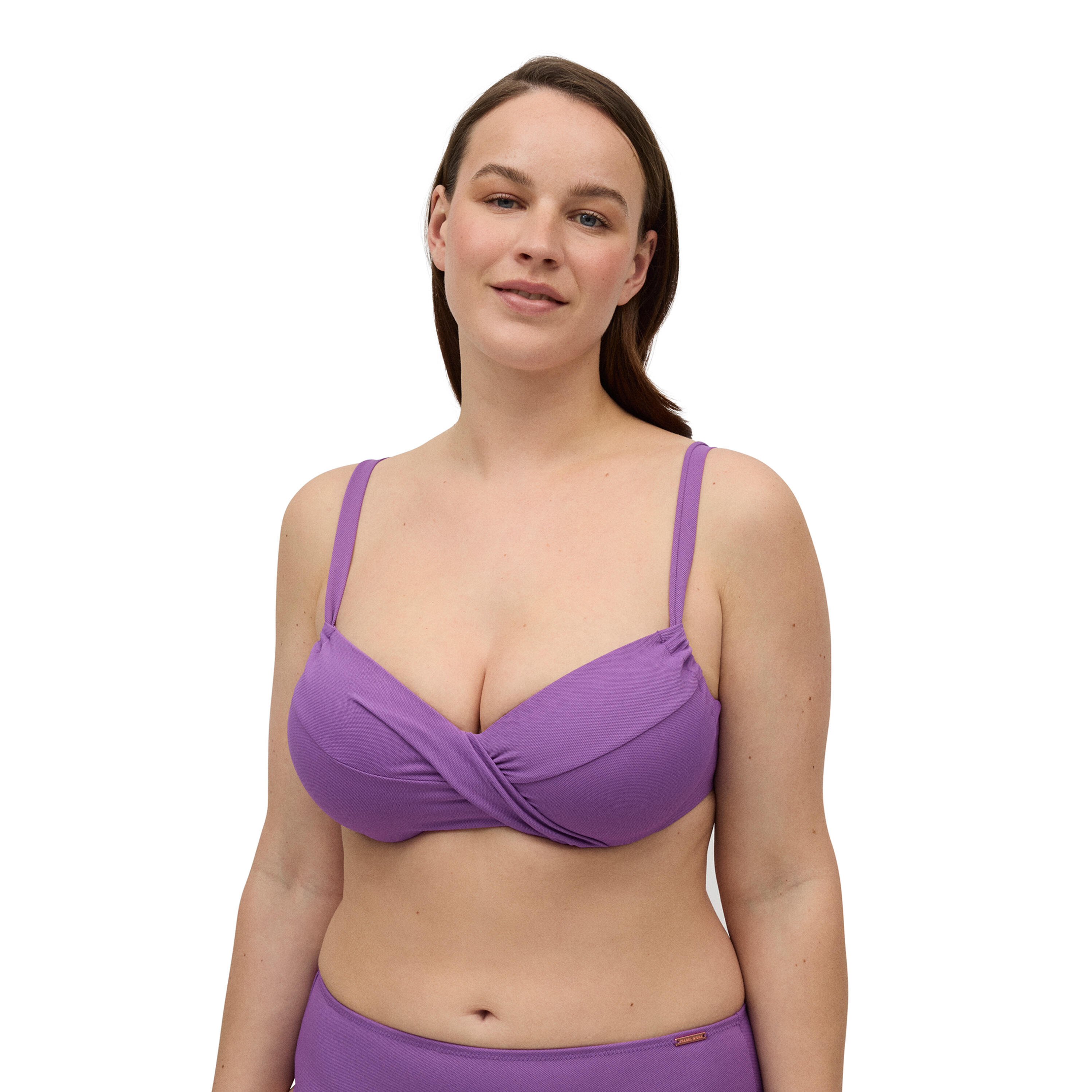 YSABEL MORA Top bikini reductor contorno regulable violeta copas C y D