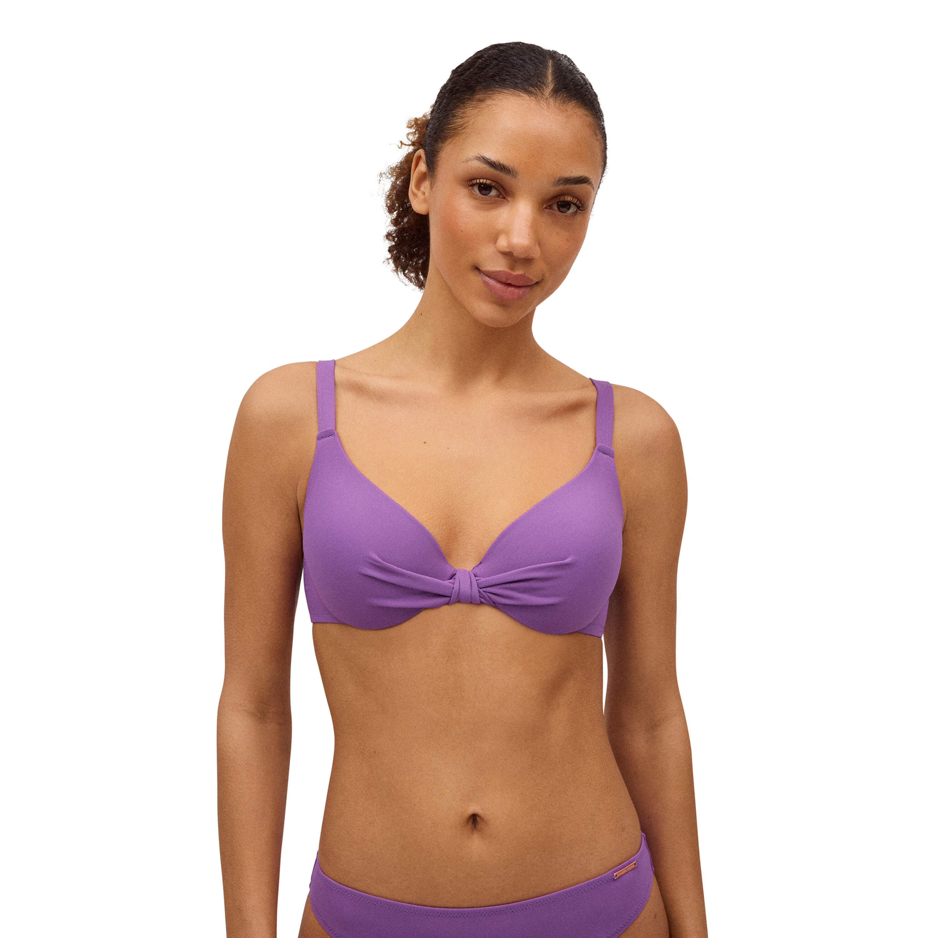 YSABEL MORA Top bikini aro clásico micropiqué violeta copa B