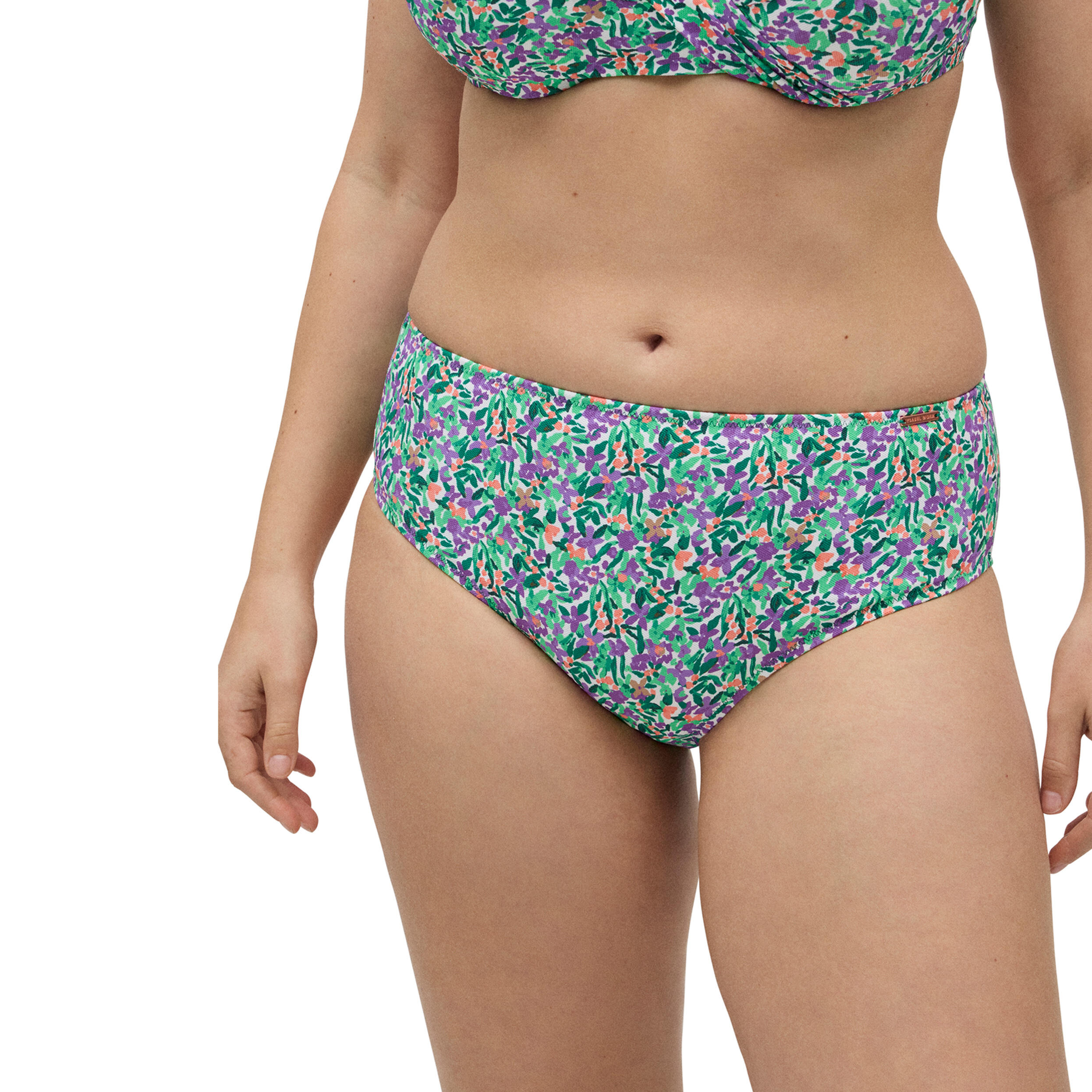Braga bikini reductora alta estampada micropiqué