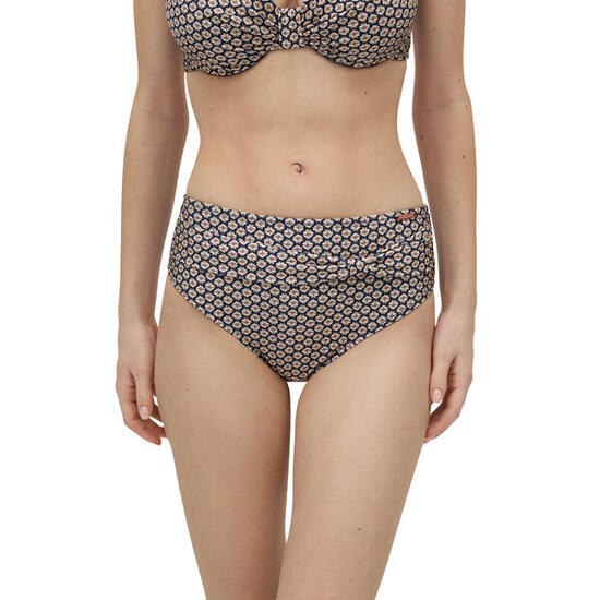 Braga bikini reductora alta estampada con brillo