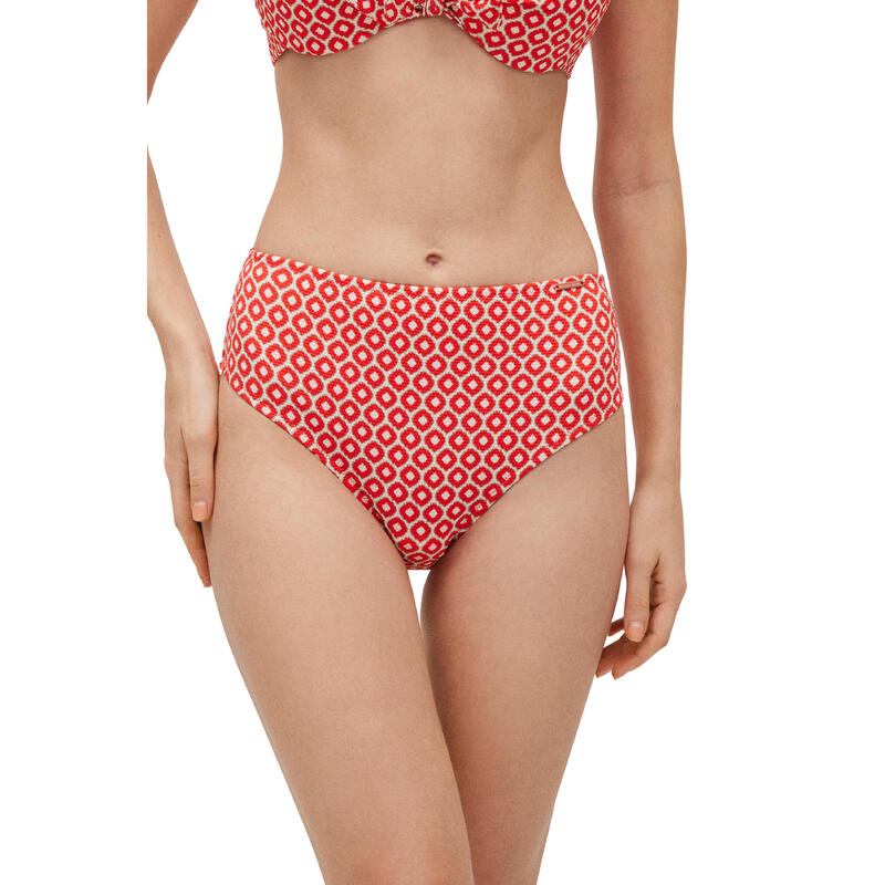 Bas de bikini en piqué à taille haute