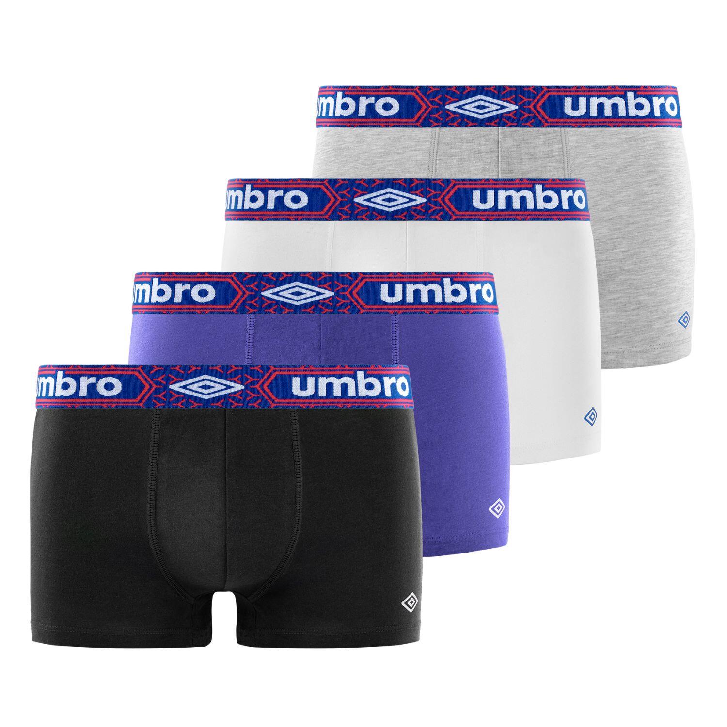 Umbro - Lot De 4 Boxers Coton Homme Uni Ceinture - Caleçon - Multicolore - 42 M/l - Decathlon