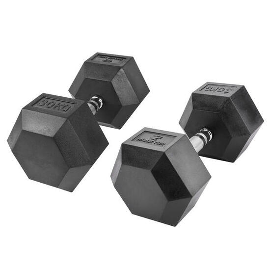 Haltères hexagonales 30kg Fitness Tech Set 2 Unités
