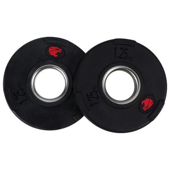 Disques de musculation 1,25 kg 3 poignées 50 mm Fitness Tech – Lot de 2 unités