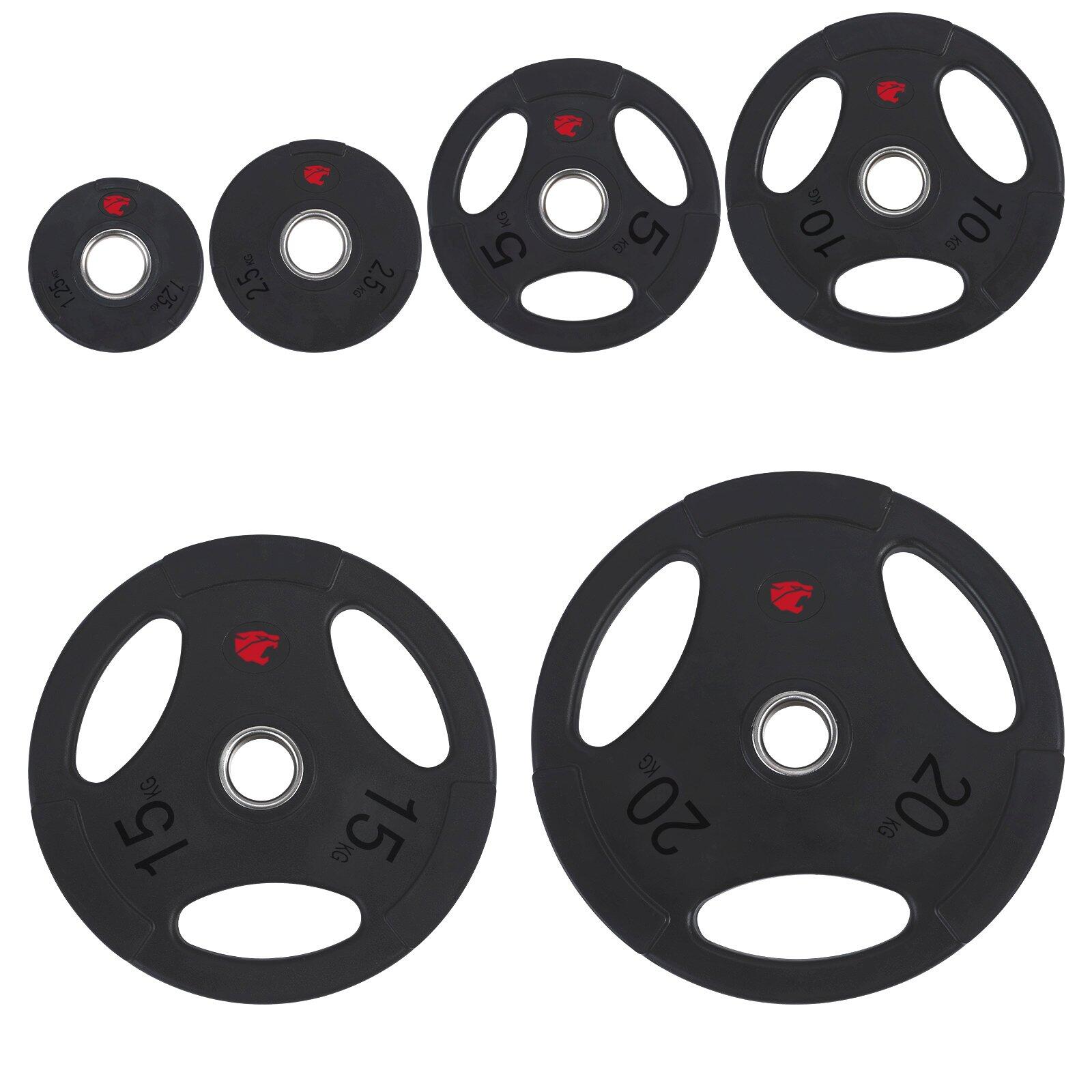 Conjunto 105kg discos de borracha 3 pega 50mm profissionais fitness tech