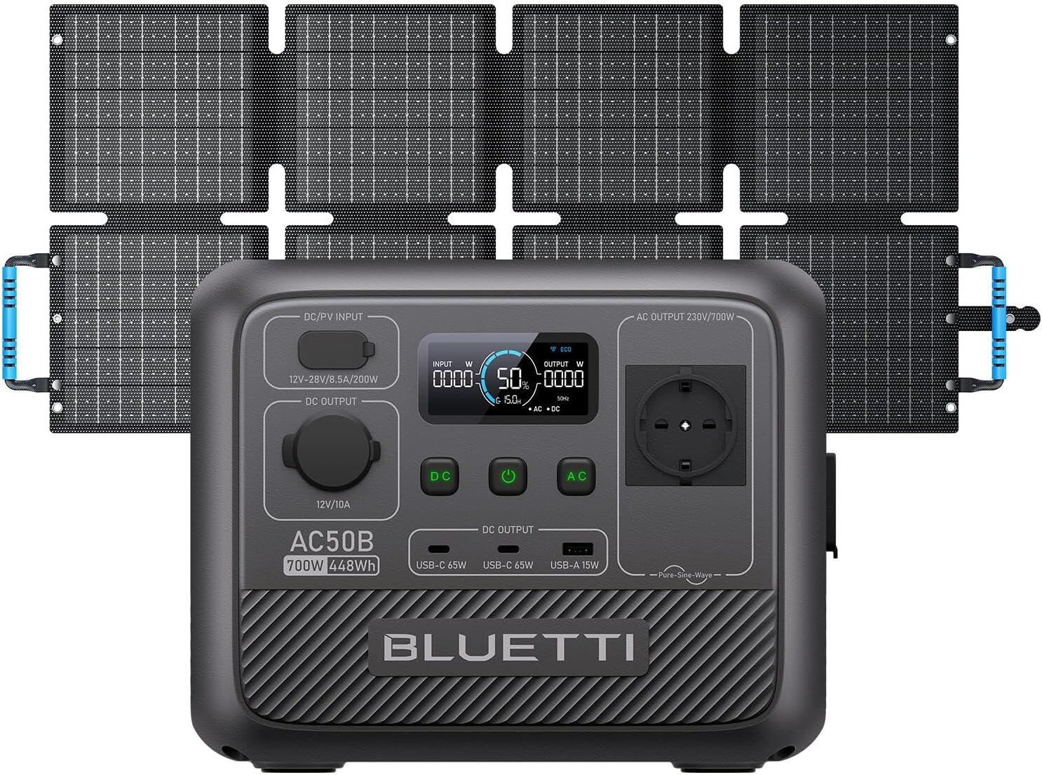BLUETTI Gerador solar BLUETTI AC50B 700W com painel solar de 60W para caminhadas