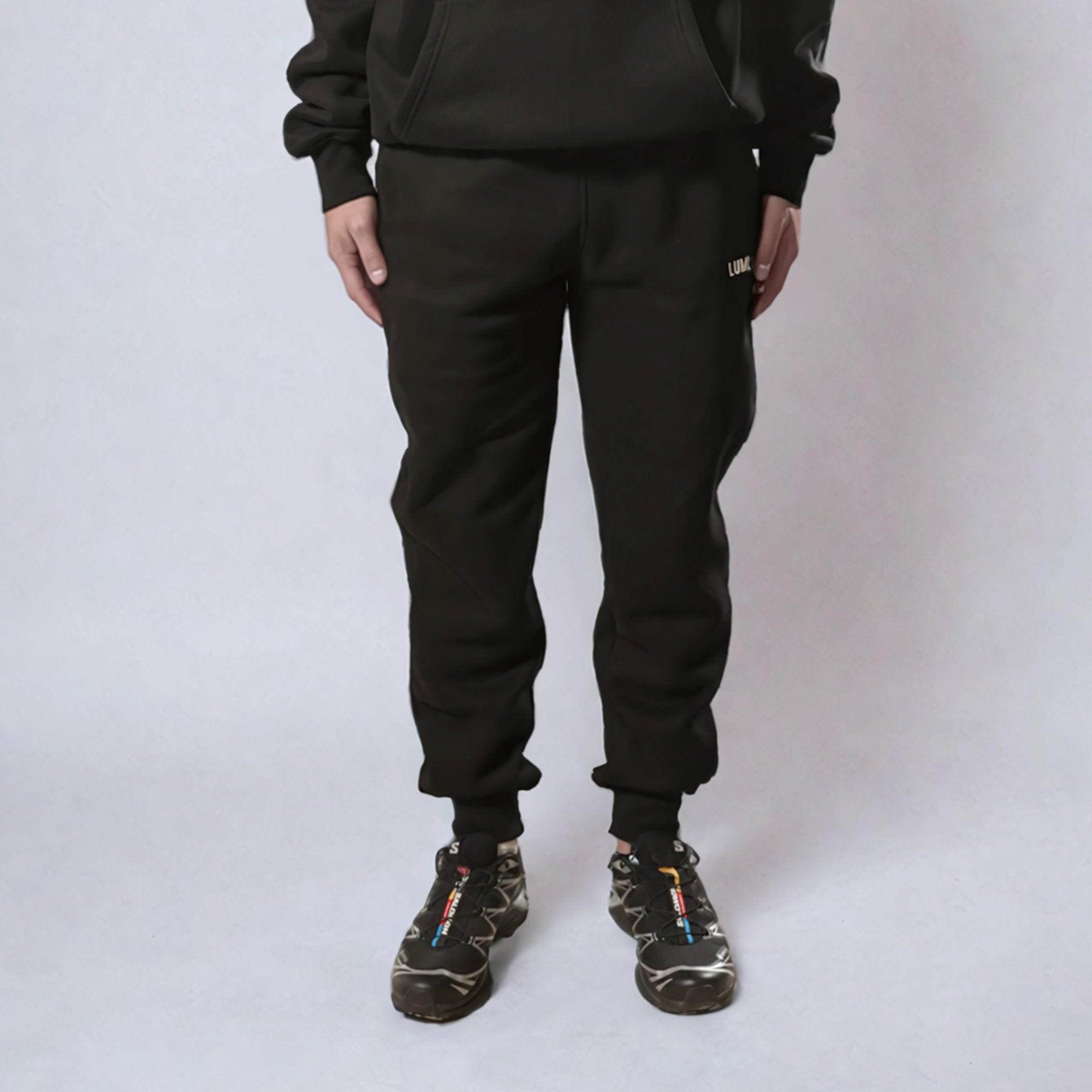Men's Premium Black Joggers - Heavyweight Cotton Blend 2/3