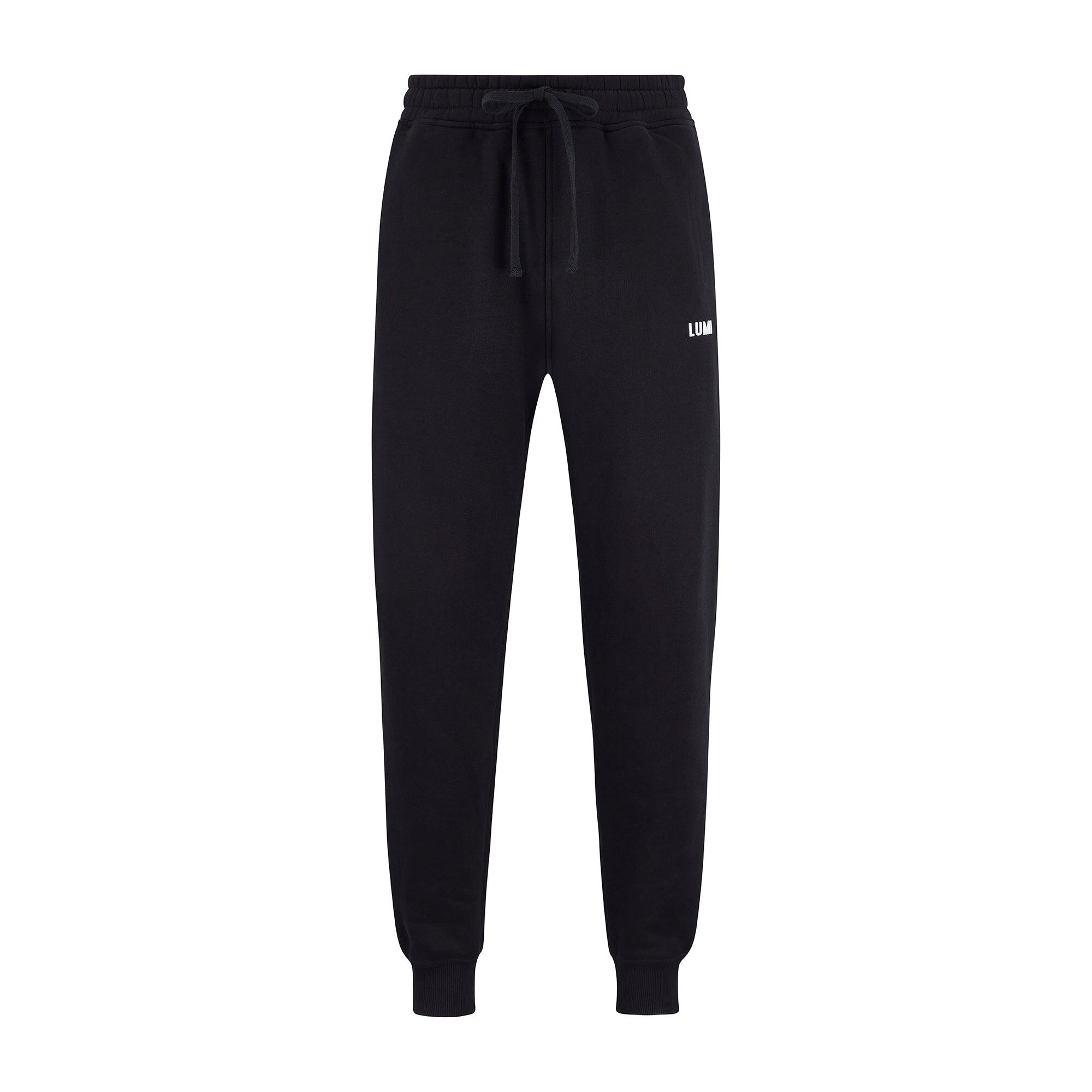 LUMI Men's Premium Black Joggers - Heavyweight Cotton Blend