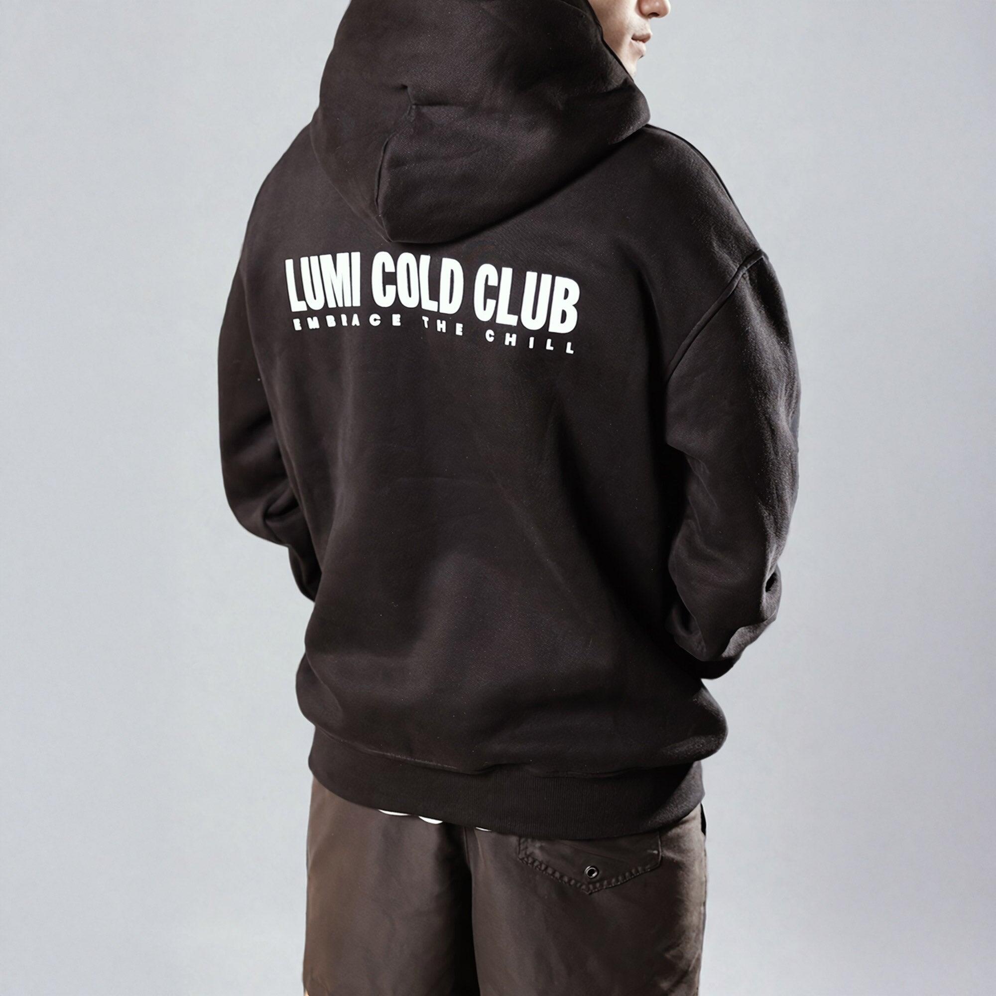 Unisex Cold Club Hoodie - Premium 330gsm Cotton Blend Black Oversized Fit 2/4