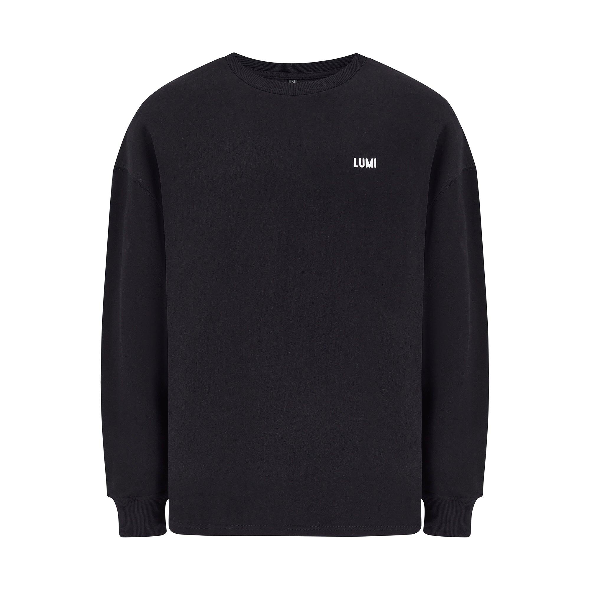 LUMI Unisex Heavyweight Sweatshirt - Premium Cotton Blend Black Oversized Fit