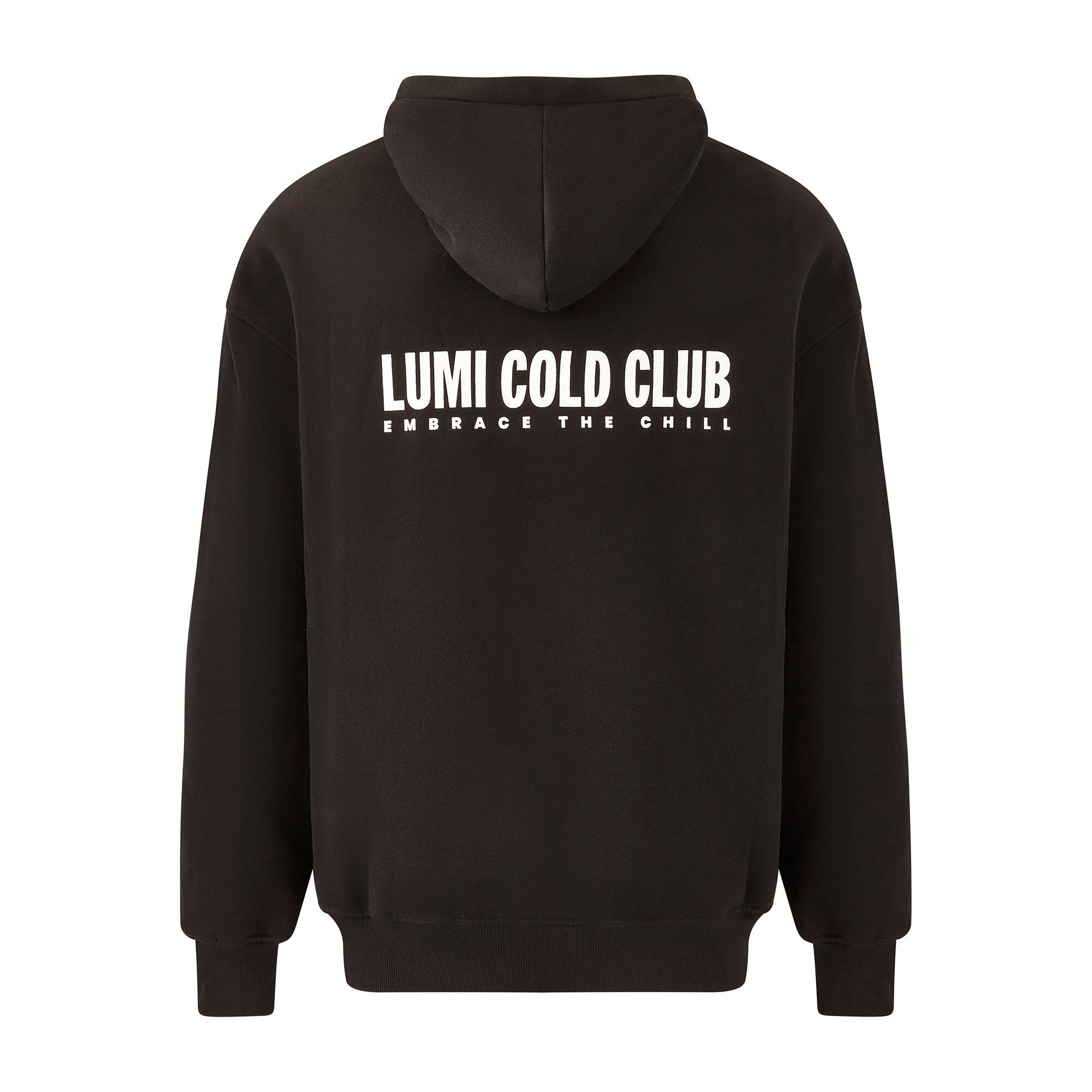 Unisex Cold Club Hoodie - Premium 330gsm Cotton Blend Black Oversized Fit 3/4