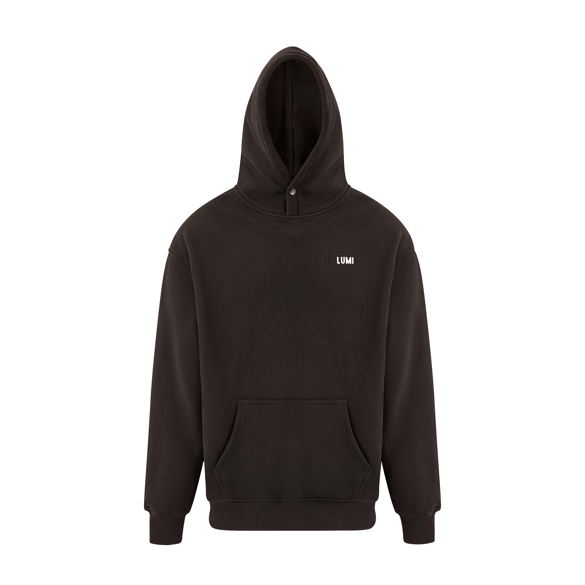 LUMI Unisex Cold Club Hoodie - Premium 330gsm Cotton Blend Black Oversized Fit
