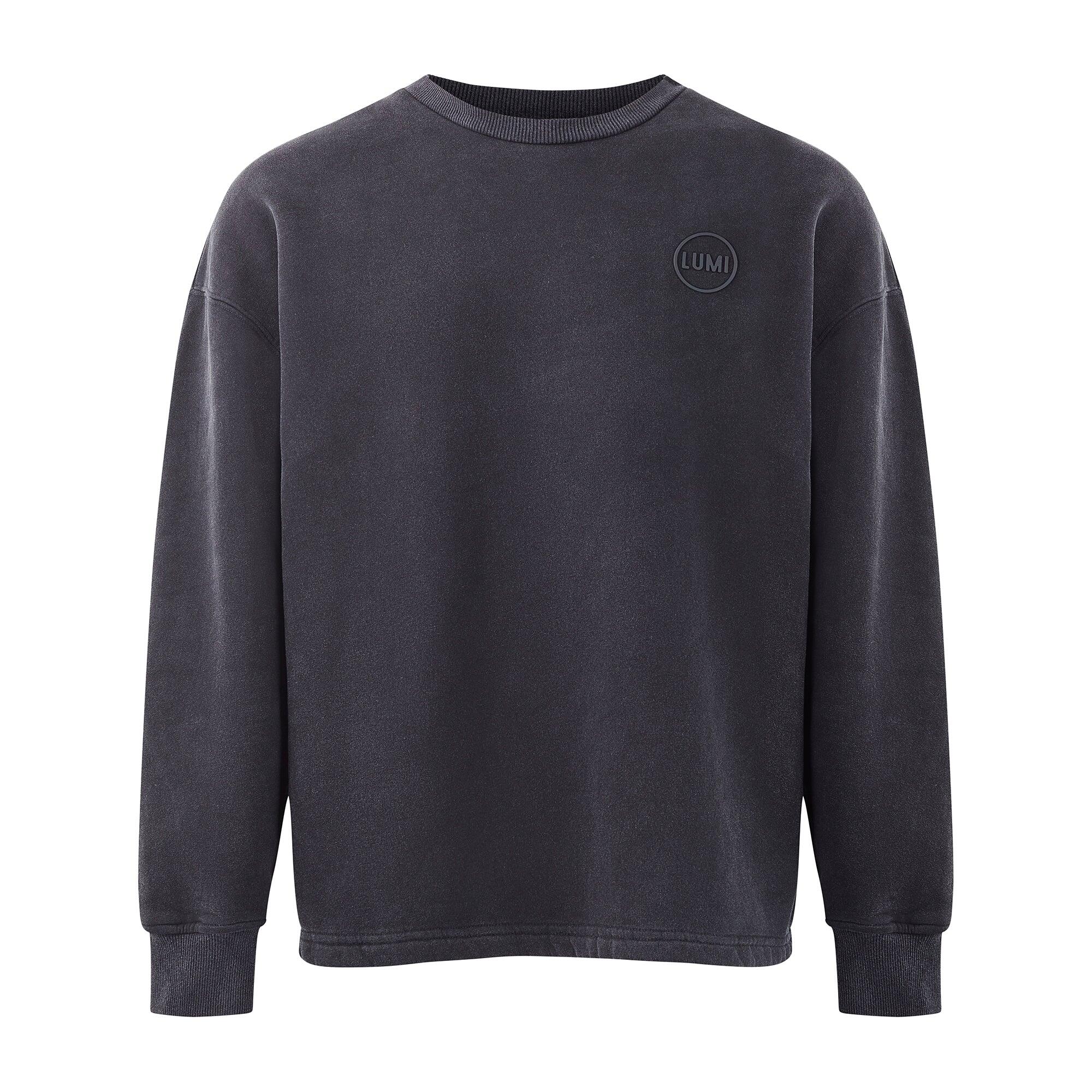 LUMI Unisex LUX Black Wash Sweatshirt - Premium Cotton Blend Oversized Fit