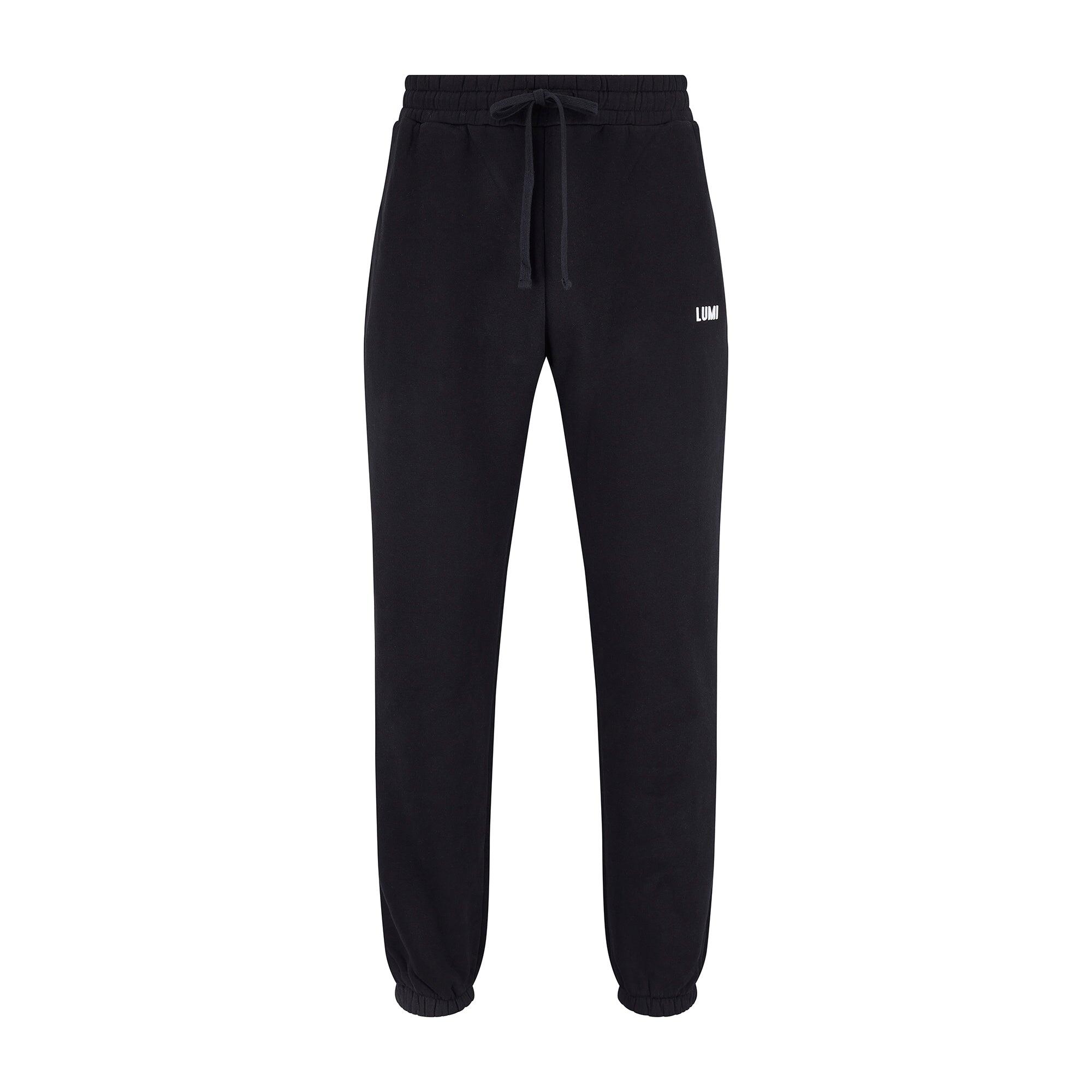 LUMI Women's Heavyweight Black Joggers - Premium Cotton Blend