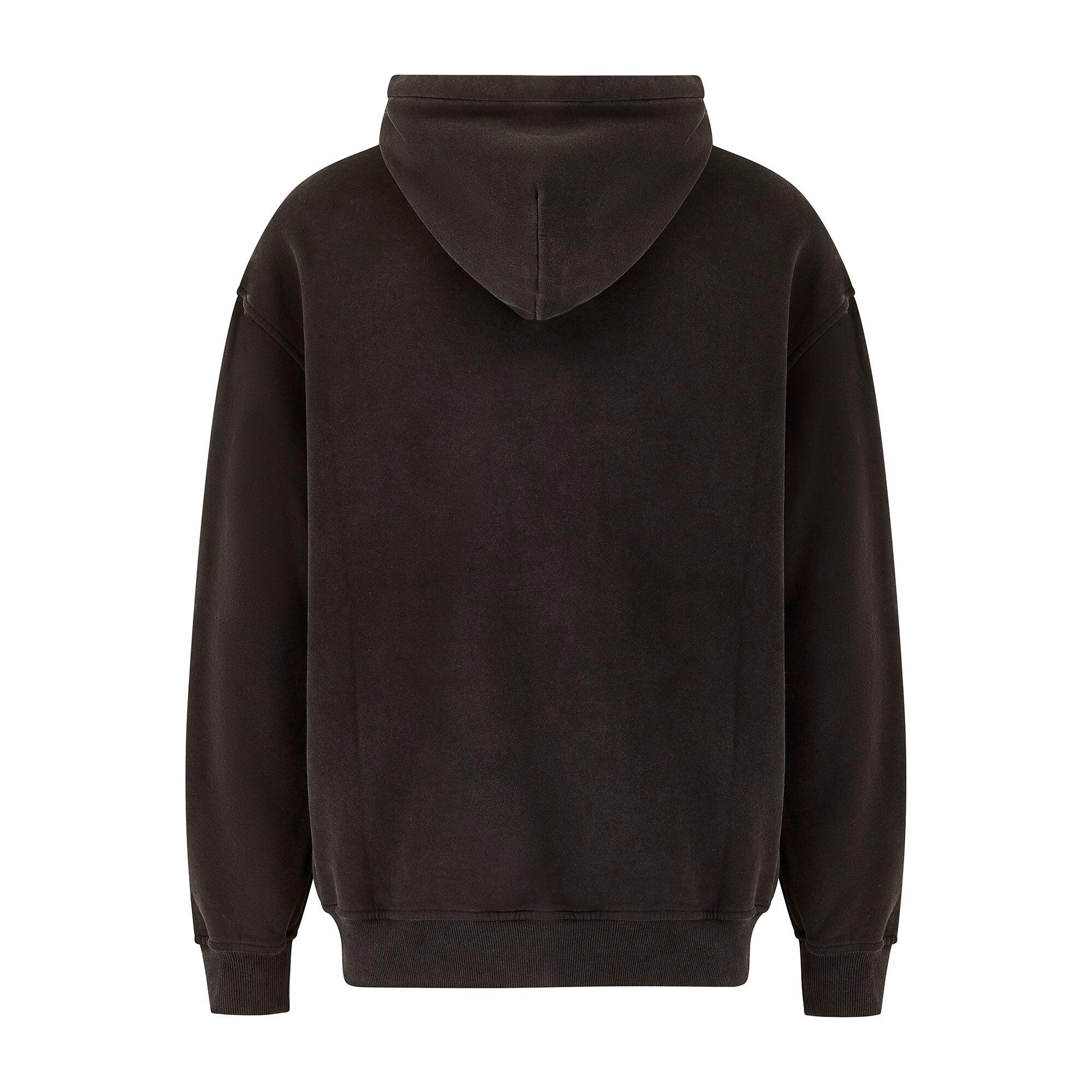 Unisex Premium Black Wash Hoodie - 330gsm Cotton Blend Oversized Fit 4/4