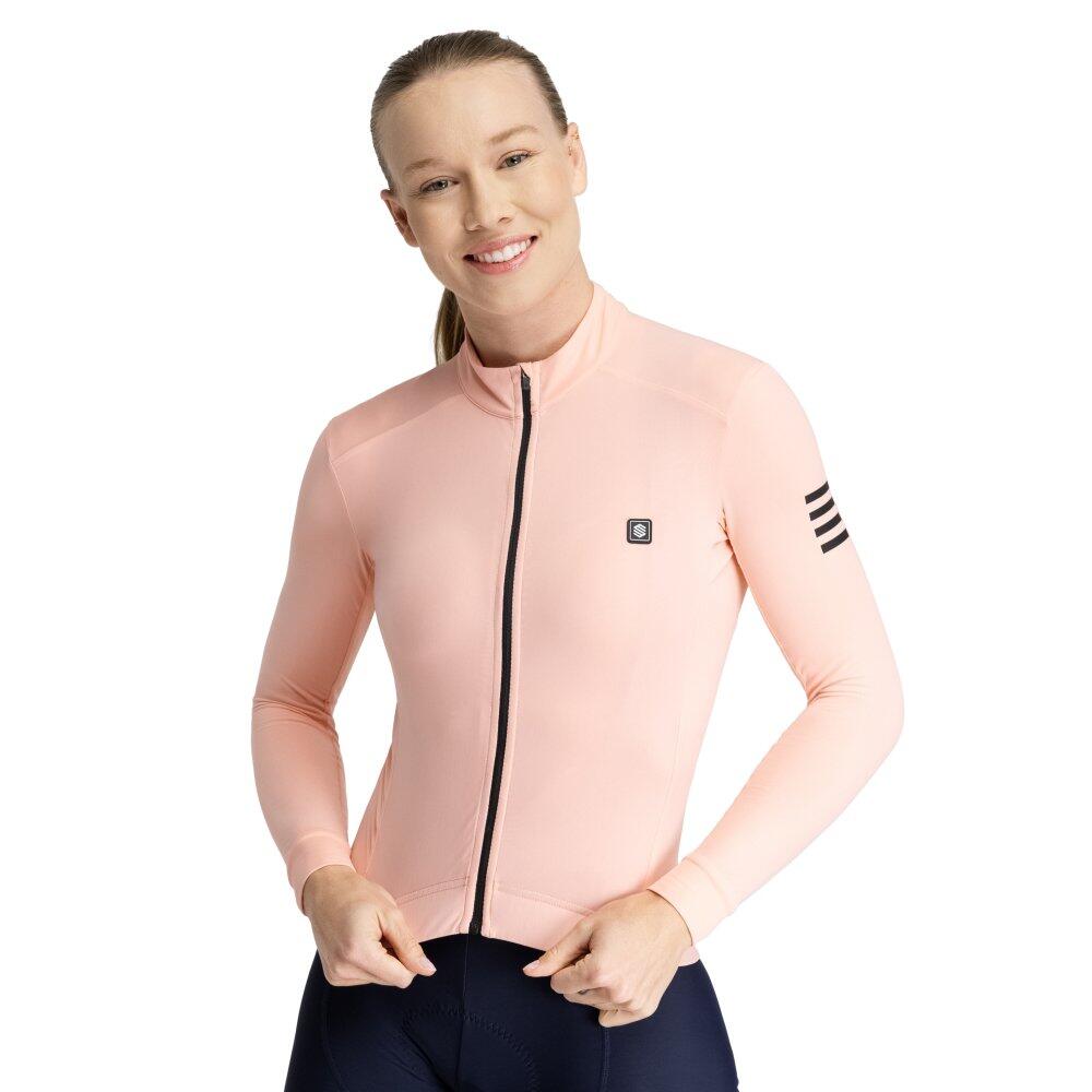 Camisola térmica de ciclismo para mulher srx m4 danseuse rosa pêssego