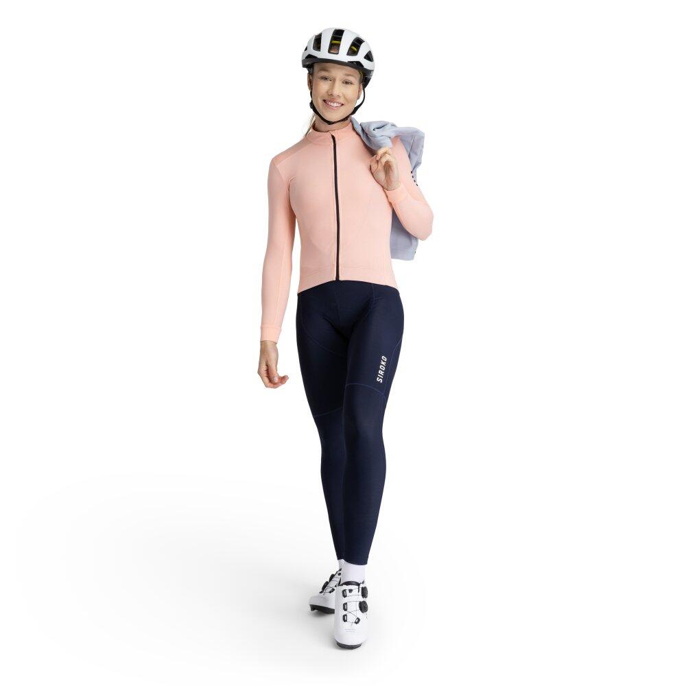 Maillot vélo thermique femme Cyclisme SRX M4 Danseuse Pêche Rosée 3/8