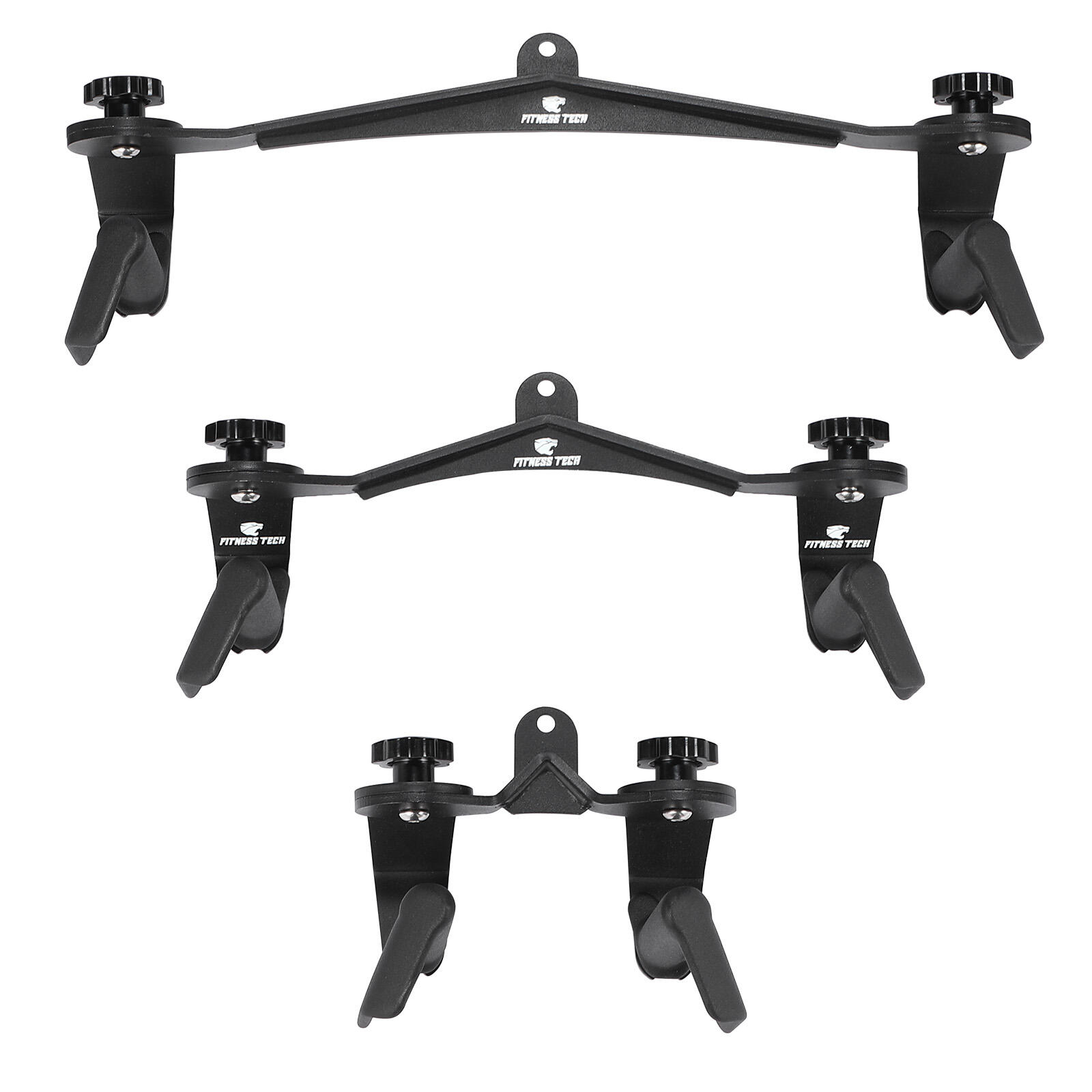 Conjunto de 3 punhos de polia multiposição fitness tech