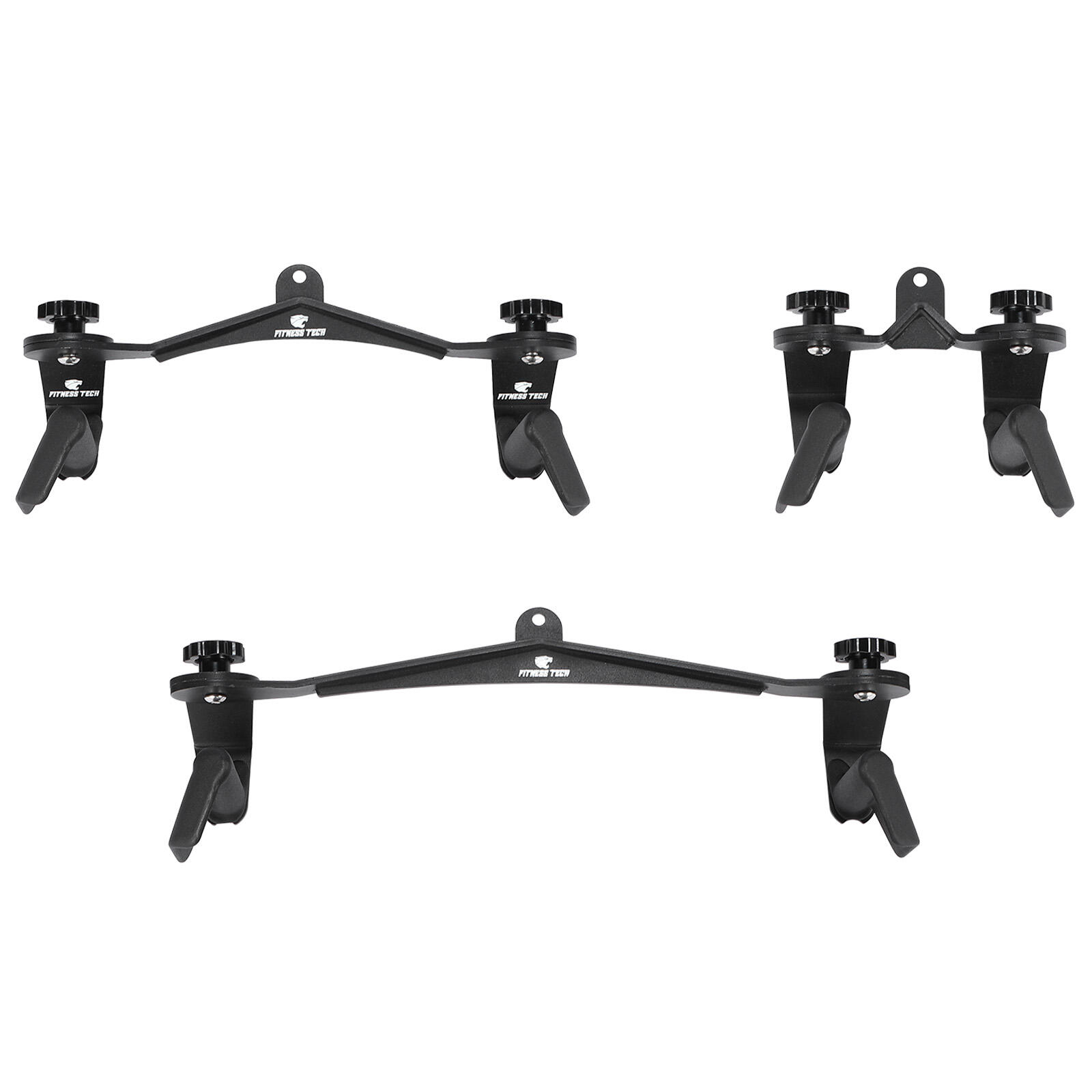 Conjunto de 3 punhos de polia multiposição Fitness Tech 2/6