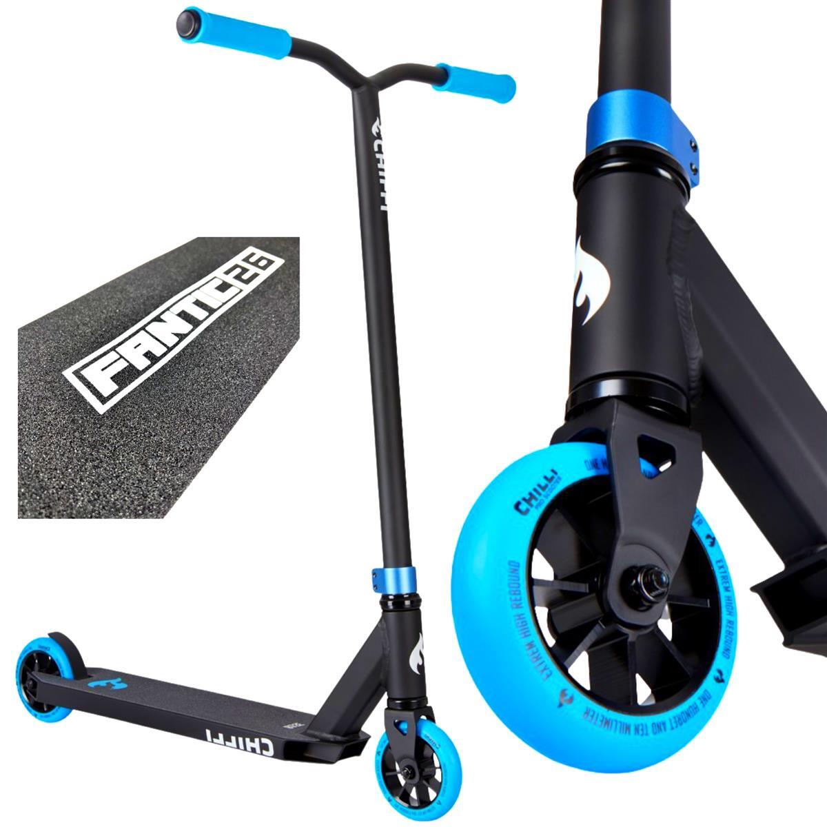 Chilli Pro Base Stunt-scooter H=82cm schwarz / blau + Fantic26 Griptape 3/4