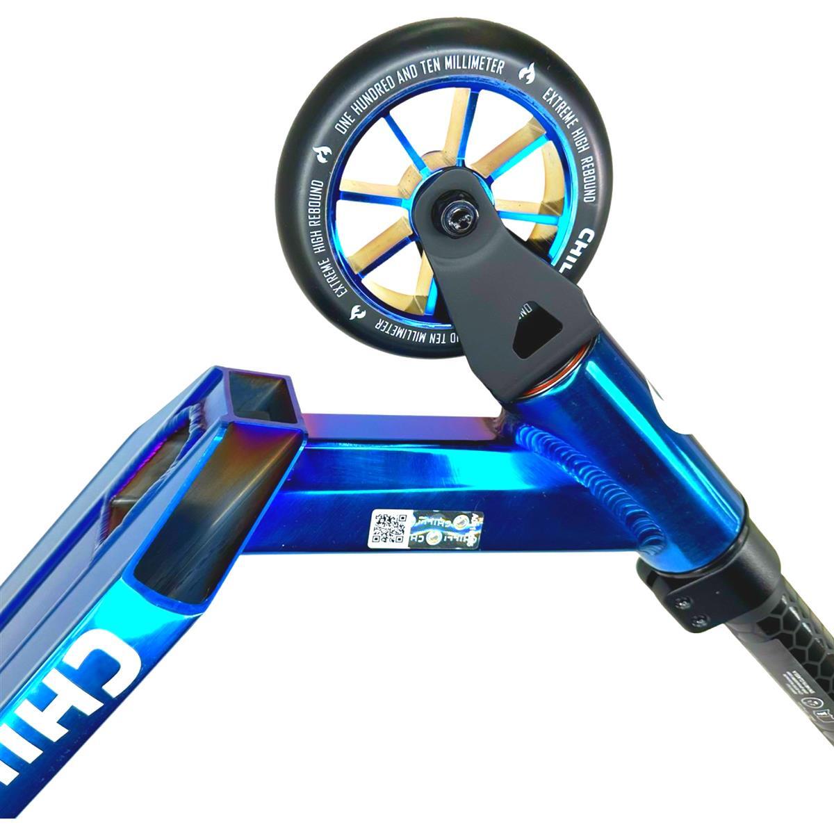 Chilli Pro Rocky Vol.3 Stunt-Scooter H=82cm Schwarz/Blauchrome  + Griptape 4/7