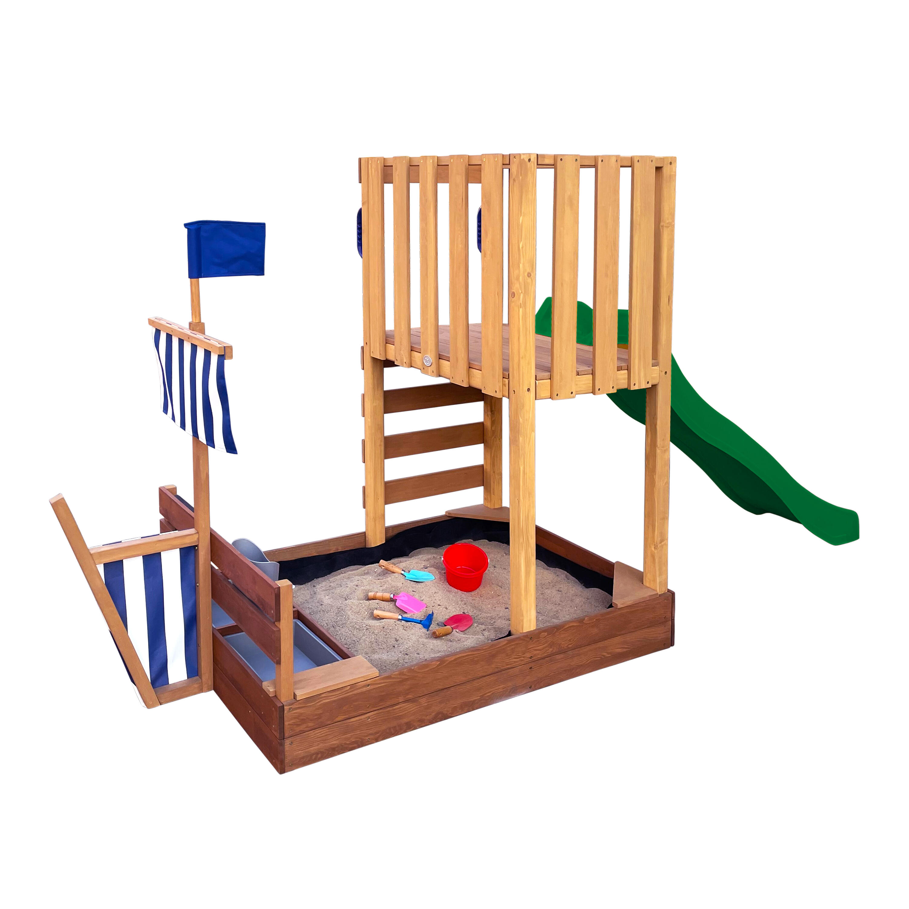 Parque Infantil con arenero, cocina de juguete y pizarra, Vicky, verde 7/7