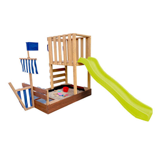 Aire de jeux avec bac à sable, cuisine de jeu et tableau, Vicky, Jaune