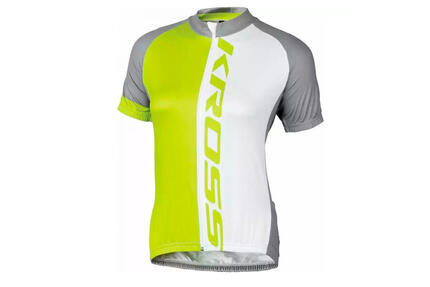 Radtrikot Kross Grau Weiß und Limette - Flow Lady