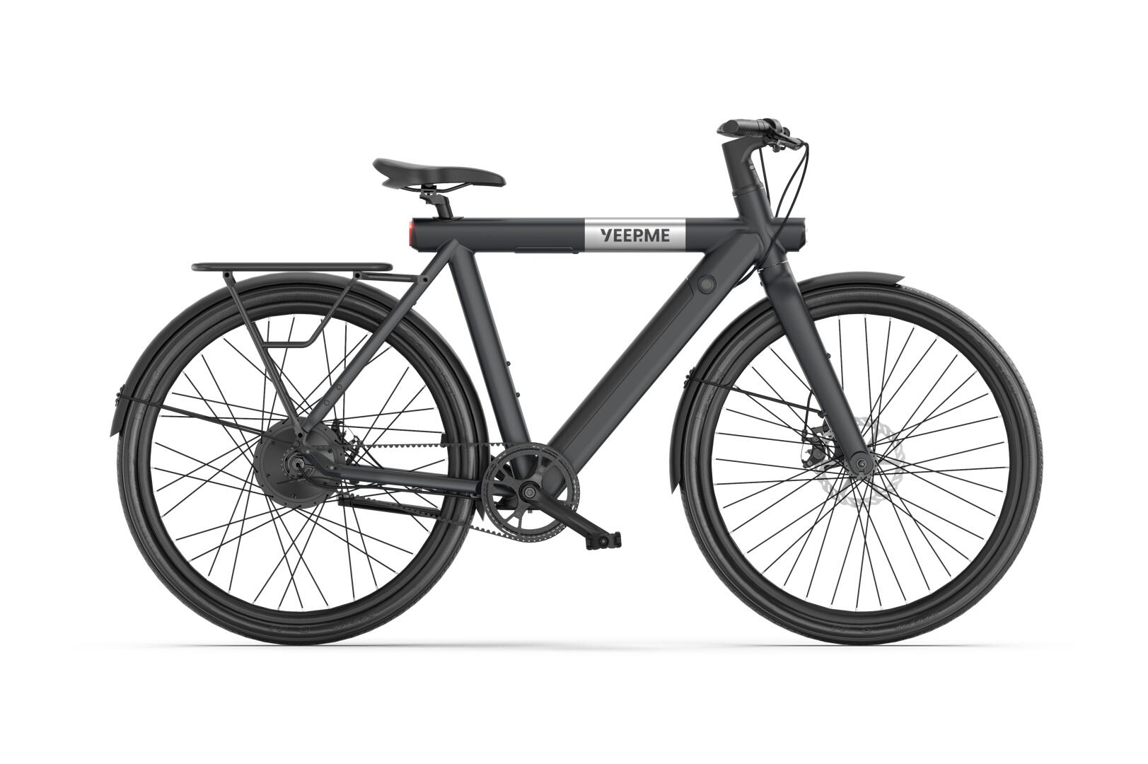 YEEP.ME Elektrische fiets DAY SPORT RC Zwart 28'' 80km 460Wh Riem, bagagedrager acht.