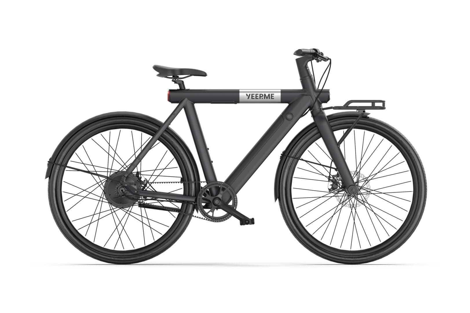 YEEP.ME Elektrische fiets DAY SPORT FC Zwart 28'' 80km 460Wh Riem, voordrager