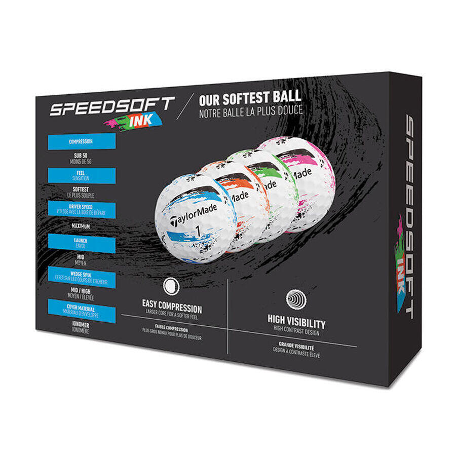 TaylorMade New SpeedSoft Ink 25, Multicolore Pack Balles de Golf 6/6
