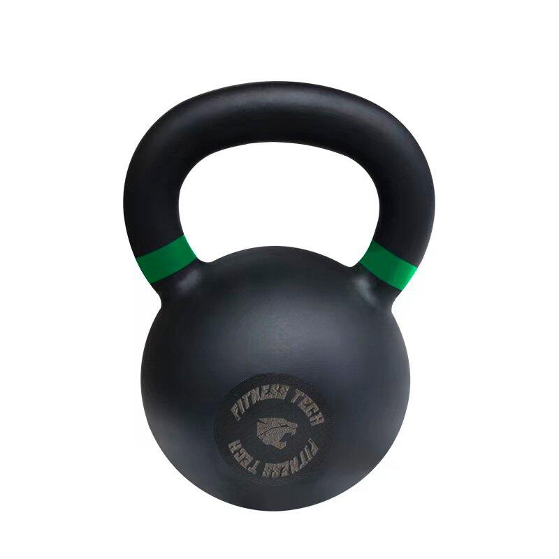 Fitness Tech - Kettlebell En Fonte 28kg Fitness Tech - Kettlebell - Noir|vert - Decathlon