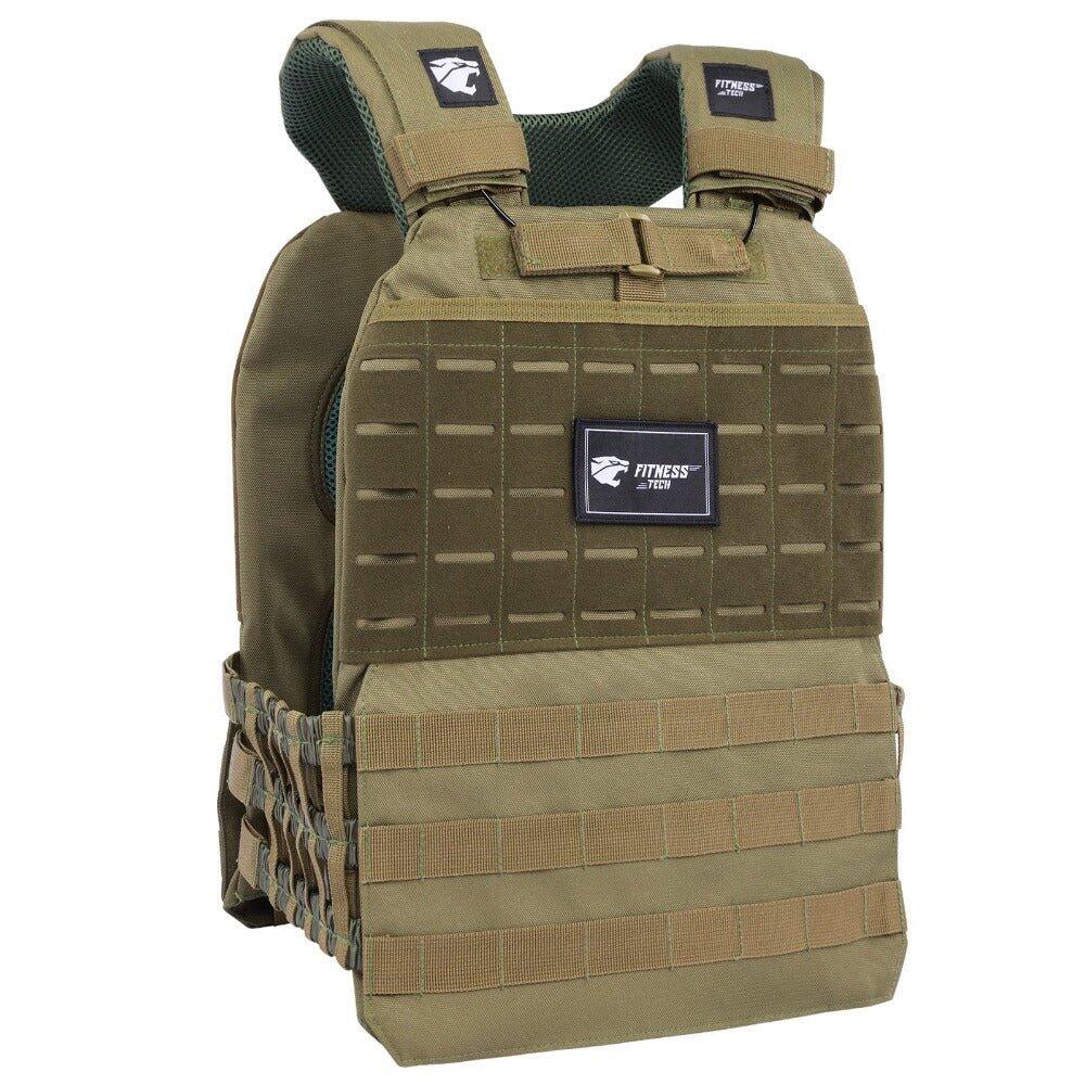 Fitness Tech - Gilet Lesté Musculation Avec Plaques 8kg Fitness Tech Vert - Gilet Lesté - Vert - 8 Kg - Decathlon