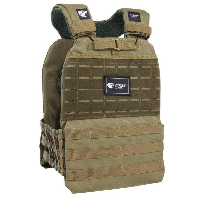 Gilet Lesté Vert Otan Plaques 10 à 20 Kg Fitness LEVEL Addict