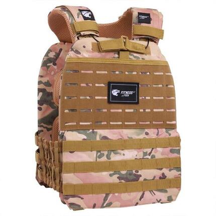 Gilet Lesté Musculation avec Plaques 8kg Fitness Tech Sable