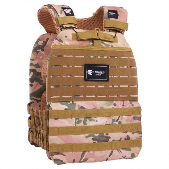 Gilet Lesté Musculation avec Plaques 8kg Fitness Tech Sable