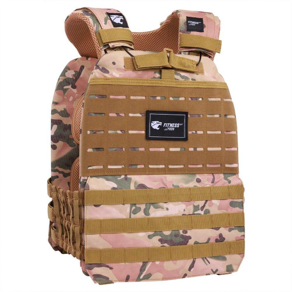 Fitness Tech - Gilet Lesté Musculation Avec Plaques 8kg Fitness Tech Sable - Gilet Lesté - Vert - No Size - Decathlon