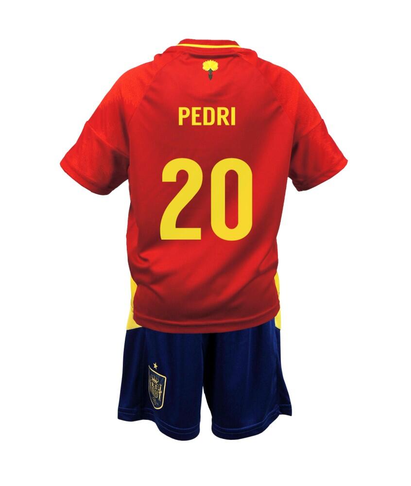 Camiseta Niños Fútbol España Eurocopa 2024 1ª Equipación Réplica Oficial  Pedri 3/7