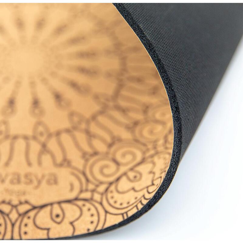 Tapis de yoga en liège en caoutchouc naturel, accessoires de yoga, chaînes mala