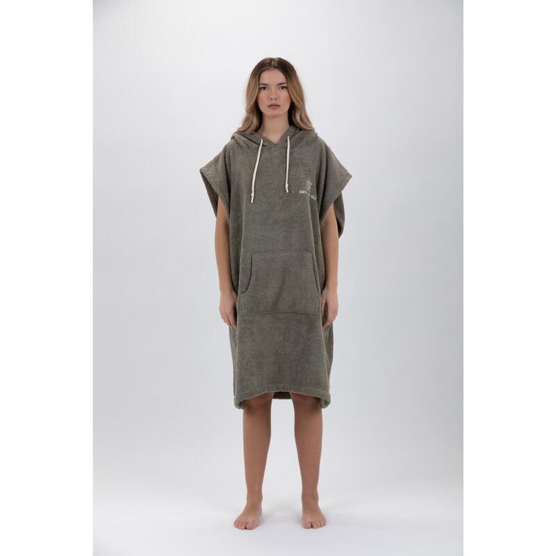 Poncho Surf Verde - Mărime Medie - Bumbac - fără mâneci