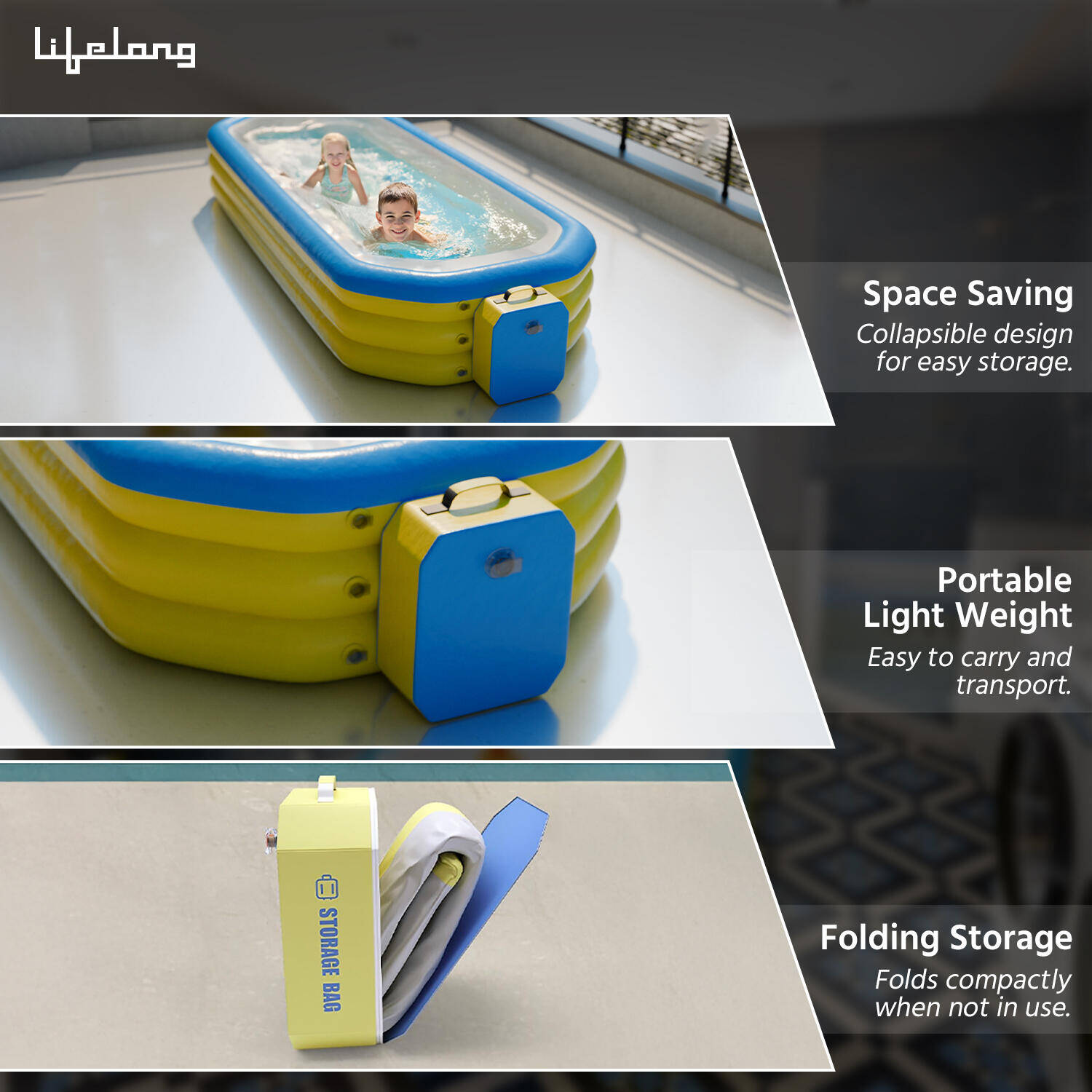 Lifelong Inflatable Swimming Pool 7 feet for adults and children -  2