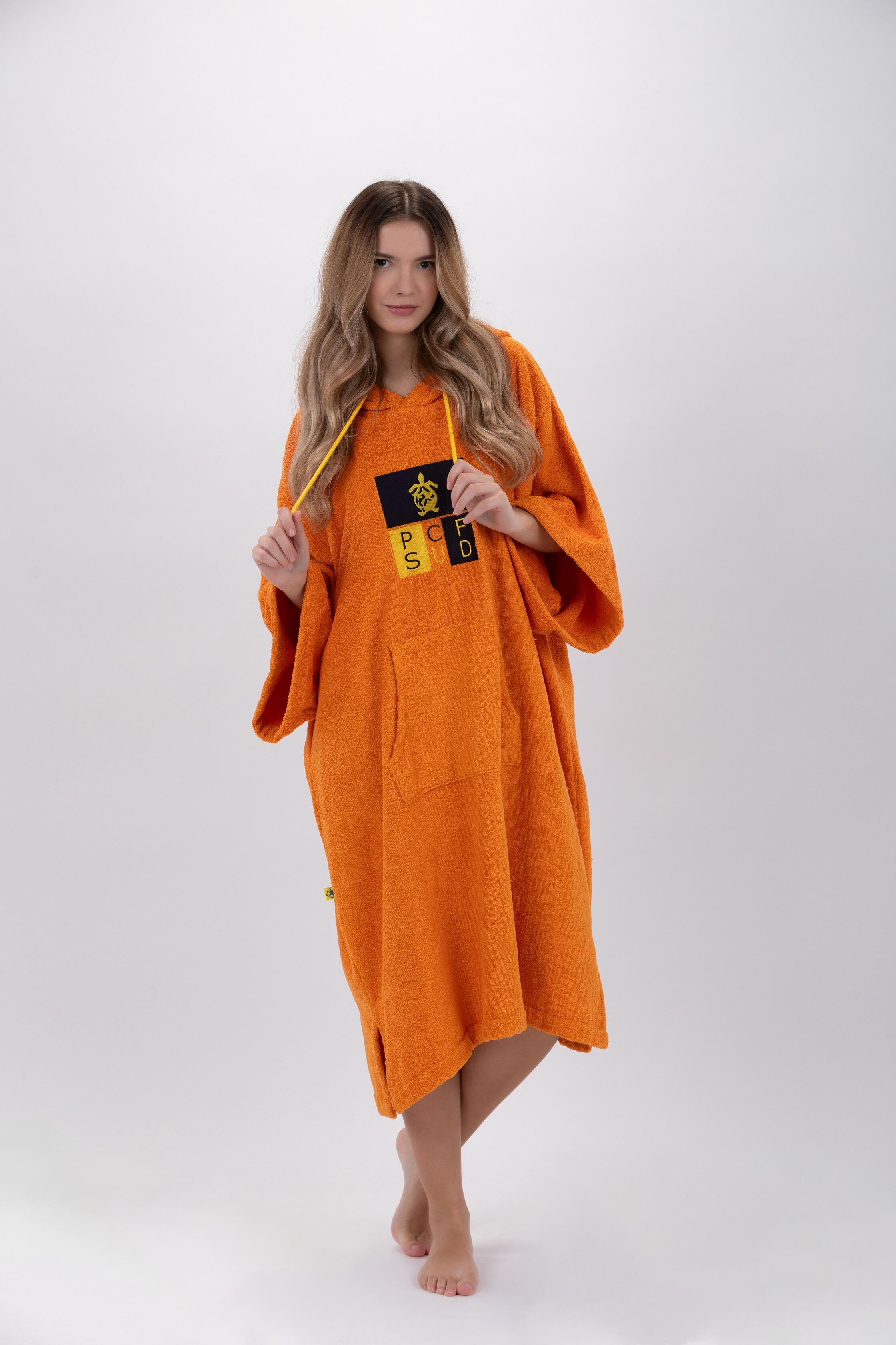 Poncho Surf | Oranje | Met mouwen | One size 6/7
