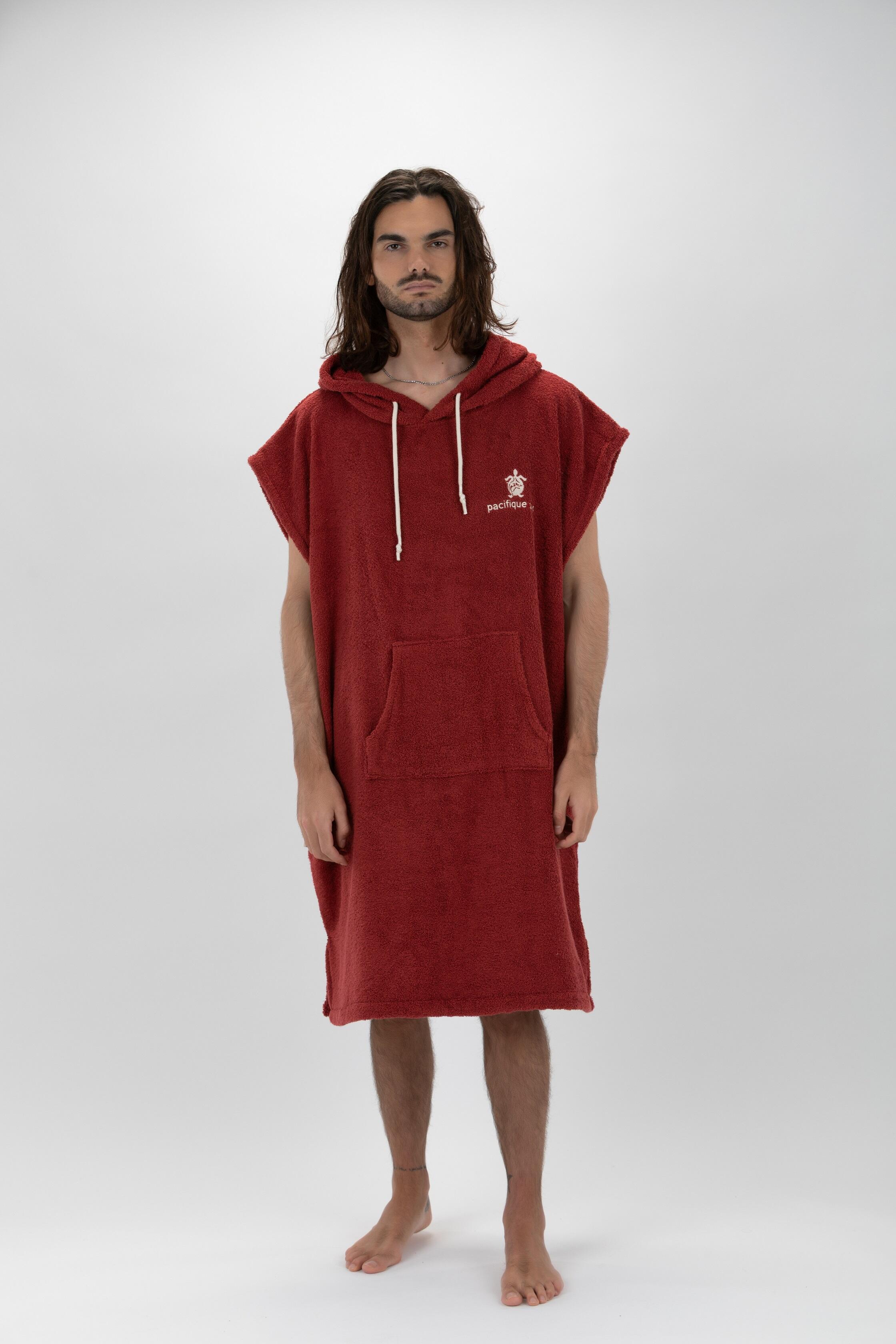 Poncho Bordeaux Surf - Mărime Largă - Bumbac - Fără Mâneci