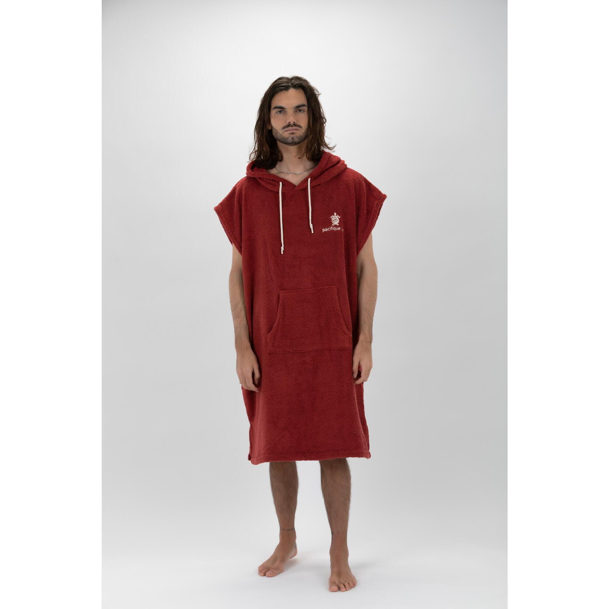 Pacifique Sud | Poncho Surf | Bordô | Sem Mangas | Tamanho Largo
